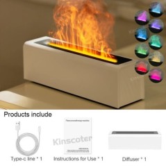 KINSCOTER RGB Flame Aroma Diffúzor Légpárásító Ultrahangos Cool Mist Készítő Fogger LED Illóolaj Diffúzor Illat Kezdőlap