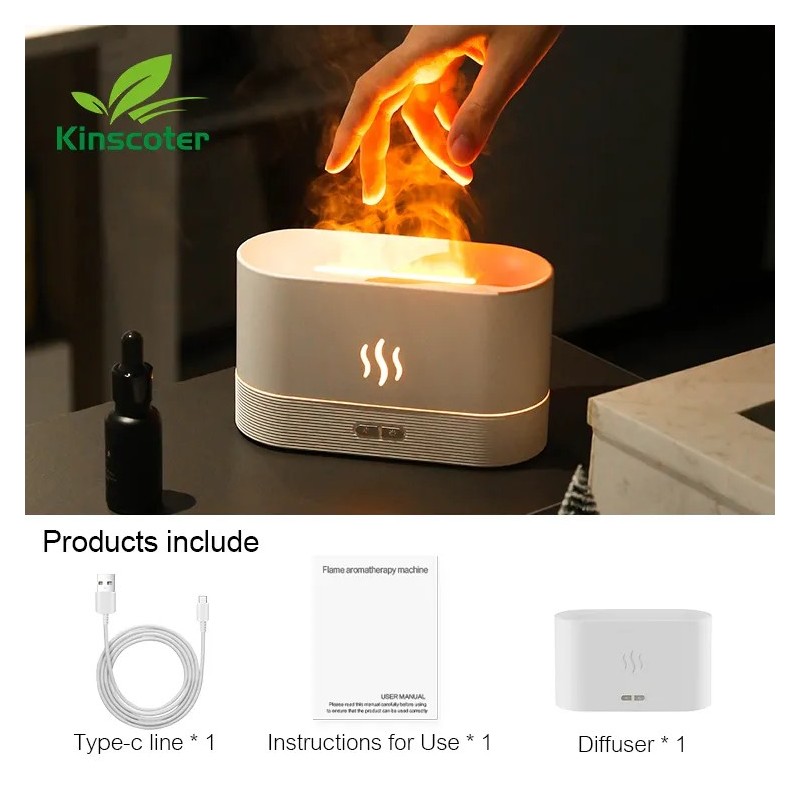 Kinscoter Aroma diffúzor légpárásító ultrahangos Cool Mist Maker Fogger Led illóolajos lánglámpa diffúzor