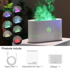 Kinscoter Aroma diffúzor légpárásító ultrahangos Cool Mist Maker Fogger Led illóolajos lánglámpa diffúzor