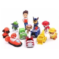 12db Paw Patrol figurák Mancsos Canina Anime rajzfilm PVC modell baba Játékok Autó Kutyák Gyerekek születésnapi karácsonyi ajánd