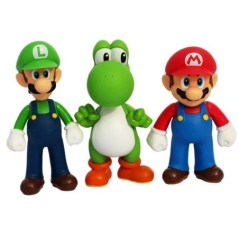 10-14 cm Super Mario Bros PVC akciófigura játékok babák modellkészlet Luigi Yoshi Donkey Kong gomba gyerekeknek születésnapi ajá