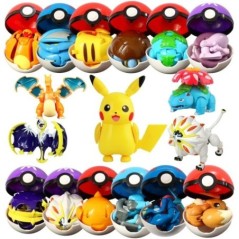 12 stílus Pokémon figurák Játékok Variant Ball Model Pikachu Jenny Teknős Pocket Monsters Mew-Two akciófigura játék ajándék