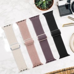 Fonott Solo Loop Apple óraszíjhoz 44mm 40mm 49mm 45mm 41mm 38mm Rugalmas Nylon karkötő iWatch sorozat 8 3 se 6 7 Ultra szíj