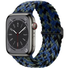 Fonott Solo Loop Apple óraszíjhoz 44mm 40mm 49mm 45mm 41mm 38mm Rugalmas Nylon karkötő iWatch sorozat 8 3 se 6 7 Ultra szíj