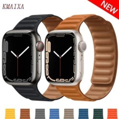 Bőr csatlakozó Apple óraszíjhoz 45mm 41mm 44mm 40mm 49mm Eredeti Mágneses hurok karkötő iWatch Series 8 Ultra 3 SE 6 7 Szíj