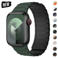 Mágneses hurok Apple óra szíjhoz 44mm 40mm 49mm 45mm 41mm 38mm szilikon karkötő iWatch Series 9 8 7 6 5 4 3 Se ultra 2 szíj