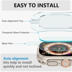 Edzett üvegfólia Apple Watch Ultra 2 49 mm-es Alignment Tool HD képernyővédő fóliával az iWatch Ultra 49 mm-es Easy Install Kith