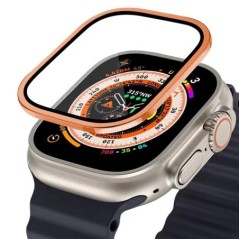 Fém tok Apple Watch Ultra 49 mm-es fedél edzett üveg képernyővédő fólia vízálló védő lökhárító iWatch 49 mm átlátszó fólia