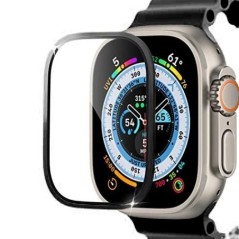 Képernyővédő üveg Apple Watch Ultra 2 49 mm-es fém edzett keretes karcmentes IWatch Series Ultra 49 mm-es tartozékokhoz