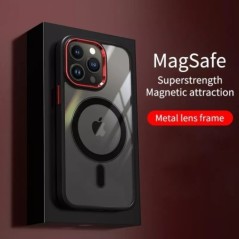 Luxus Clear HD telefontok iPhone 14 13 12 11 15 Pro Max Funda Magnetic Magsafe vezeték nélküli töltés ütésálló mobiltelefonhoz