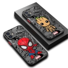 Cartoon Marvel Spiderman Groot telefontok Apple iPhone 15 Pro Max XR 12 Mini SE 13 14 Plus 11 Pro 8 XS X 7 ütésálló burkolathoz