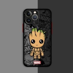 Cartoon Marvel Spiderman Groot telefontok Apple iPhone 15 Pro Max XR 12 Mini SE 13 14 Plus 11 Pro 8 XS X 7 ütésálló burkolathoz