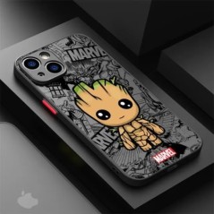 Cartoon Marvel Spiderman Groot telefontok Apple iPhone 15 Pro Max XR 12 Mini SE 13 14 Plus 11 Pro 8 XS X 7 ütésálló burkolathoz