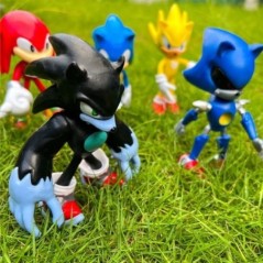 5db szett Aranyos Sonic PVC karakter játék sündisznó árnyék farok figura 14 cm modell babák gyerek állat játék születésnapi aján