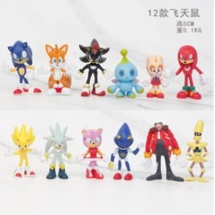 12db/készlet Játék Super the Hedgehog Vinyl Dolls Figurajátékok