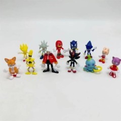 12db/készlet Játék Super the Hedgehog Vinyl Dolls Figurajátékok