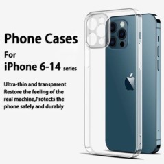 Kristálytiszta rugalmas TPU tok iPhone 14 Plus 13 Pro Max 12Mini 11 15 SE XR X 7 8 Karcálló átlátszó Shell Funda készülékhez