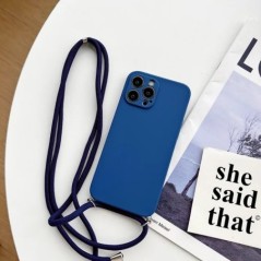 Egyszerű Crossbody Lanyard szilikon tok iPhone 15 11 12 13 14 Pro Max XR X XS 7 8 Plus kábel kötél nyaklánc pánt puha burkolatho