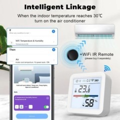 Tuya új WiFi hőmérséklet páratartalom érzékelő Smart Life háttérvilágítás, higrométer hőmérő érzékelő támogatás Alexa Google Hom