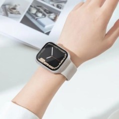 Edzett üveg+burkolat Apple Watch Case Ultra tartozékokhoz SE 3 4 5 6 7 8 Iwatch képernyővédő tok 49mm 45mm 41mm 44mm 40mm