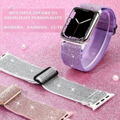 Rugalmas nylon óraszíj, amely kompatibilis az iWatch állítható szíjjal az Apple Watch sorozathoz 7 6 5 4 3 SE