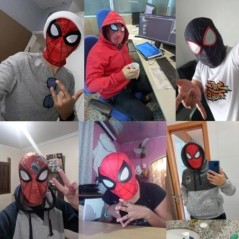 Szuperhős maszk Miles Pókember maszk Peter Parker Halloween Cosplay jelmez maszk Spandex szövet anyag felnőtteknek és gyerekekne