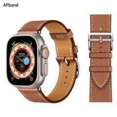 Bőr szíj Apple óraszíjhoz 44mm 45mm 49mm 41mm 40mm Kiegészítő csuklópánt correa karkötő iWatch series 9 7 8 SE ultra 2