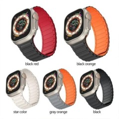 Mágneses sportszíj Apple Watch Ultra 2 49mm 45mm 44 42mm 38 40 41mm szilikon szíj iWatch sorozathoz 9 8 7 6 5 4 se 3 hurok