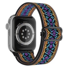 Bohemian nylon szíj Apple Watch ultra 2 49mm 41mm 45mm 38/40/44mm rugalmas fényes karkötőhöz iWatch Series 9/8/7 6 5 4 Se Band