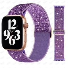 Bohemian nylon szíj Apple Watch ultra 2 49mm 41mm 45mm 38/40/44mm rugalmas fényes karkötőhöz iWatch Series 9/8/7 6 5 4 Se Band