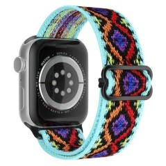 Bohemian nylon szíj Apple Watch ultra 2 49mm 41mm 45mm 38/40/44mm rugalmas fényes karkötőhöz iWatch Series 9/8/7 6 5 4 Se Band