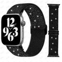 Bohemian nylon szíj Apple Watch ultra 2 49mm 41mm 45mm 38/40/44mm rugalmas fényes karkötőhöz iWatch Series 9/8/7 6 5 4 Se Band