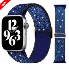 Bohemian nylon szíj Apple Watch ultra 2 49mm 41mm 45mm 38/40/44mm rugalmas fényes karkötőhöz iWatch Series 9/8/7 6 5 4 Se Band