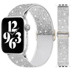 Bohemian nylon szíj Apple Watch ultra 2 49mm 41mm 45mm 38/40/44mm rugalmas fényes karkötőhöz iWatch Series 9/8/7 6 5 4 Se Band