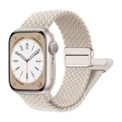 Nylon szíj Apple óra szíjhoz 44mm 40mm 45mm 49mm 41mm 44mm mágneses csat Fonott karkötő iWatch sorozat 9 se 7 3 8 Ultra