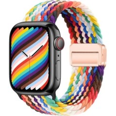 Nylon szíj Apple óra szíjhoz 44mm 40mm 45mm 49mm 41mm 44mm mágneses csat Fonott karkötő iWatch sorozat 9 se 7 3 8 Ultra