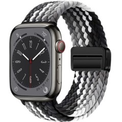 Nylon szíj Apple óra szíjhoz 44mm 40mm 45mm 49mm 41mm 44mm mágneses csat Fonott karkötő iWatch sorozat 9 se 7 3 8 Ultra