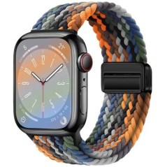 Nylon szíj Apple óra szíjhoz 44mm 40mm 45mm 49mm 41mm 44mm mágneses csat Fonott karkötő iWatch sorozat 9 se 7 3 8 Ultra