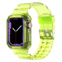 Átlátszó szíj + tok Apple Watchhoz 8 7 6 SE 5 3 2 Puha átlátszó szilikon szíj iwatchhoz Szíj 40mm 44mm 42MM 41MM 45MM 49MM