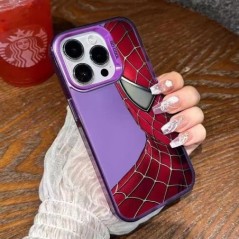 Luxus IMD Lens Circle Spider Man Cartoon Skin TPU telefontok iPhone 13 Pro Max 15 Pro 14 Plus 12 X XS Max XR 11 Pro telefonhoz