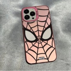 Luxus IMD Lens Circle Spider Man Cartoon Skin TPU telefontok iPhone 13 Pro Max 15 Pro 14 Plus 12 X XS Max XR 11 Pro telefonhoz