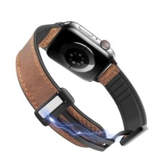 Szilikon+bőr szíj Apple óra szíjhoz 49mm 44mm 45mm 42mm 40mm Tartozékok Karkötő iWatch Ultra Series 9 8 7 SE 6 5 4