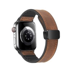 Szilikon+bőr szíj Apple óra szíjhoz 49mm 44mm 45mm 42mm 40mm Tartozékok Karkötő iWatch Ultra Series 9 8 7 SE 6 5 4