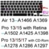 Billentyűzet borítás Macbook Airhez 13 M2 15 Pro 14 M3 13 M1 16 Retina 11 Szilikonvédő bőrtok A3113 A3114 A2681 A2941 A2992 