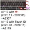 Billentyűzet borítás Macbook Airhez 13 M2 15 Pro 14 M3 13 M1 16 Retina 11 Szilikonvédő bőrtok A3113 A3114 A2681 A2941 A2992 