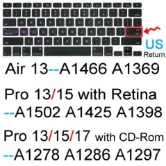 Billentyűzet borítás Macbook Airhez 13 M2 15 Pro 14 M3 13 M1 16 Retina 11 Szilikonvédő bőrtok A3113 A3114 A2681 A2941 A2992 