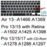 Billentyűzet borítás Macbook Airhez 13 M2 15 Pro 14 M3 13 M1 16 Retina 11 Szilikonvédő bőrtok A3113 A3114 A2681 A2941 A2992 