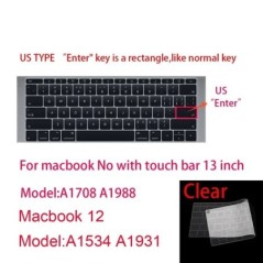 Billentyűzet borító Apple Macbook pro13/16/15 Air13 hüvelykes összes sorozat laptop szilikon tok átlátszó védő bőr A2941 A2442 A