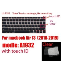 Billentyűzet borító Apple Macbook pro13/16/15 Air13 hüvelykes összes sorozat laptop szilikon tok átlátszó védő bőr A2941 A2442 A