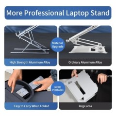 CMASO ÚJ N8 Állítható, alumínium laptoptartó állvány Macbook Tablethez Notebook állvány Asztali hűtőpárna Összehajtható laptopta